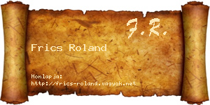 Frics Roland névjegykártya